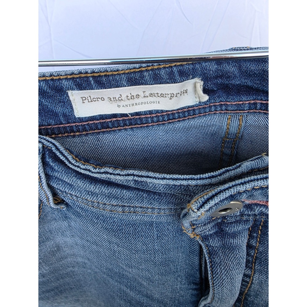 Pilcro and the Letterpress Slim Boyfriend Jeans Side Stripe Distressed 30 Stripe - Picture 7 of 14